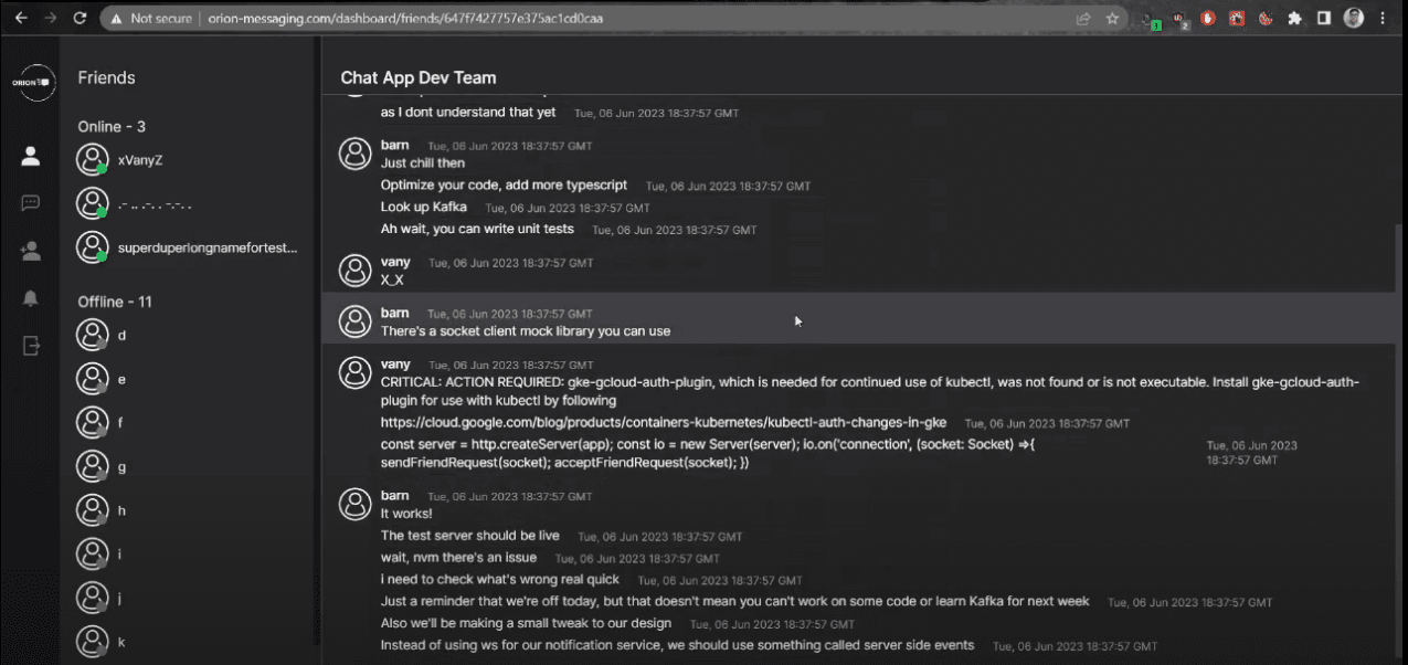 Orion Messaging screenshot 2